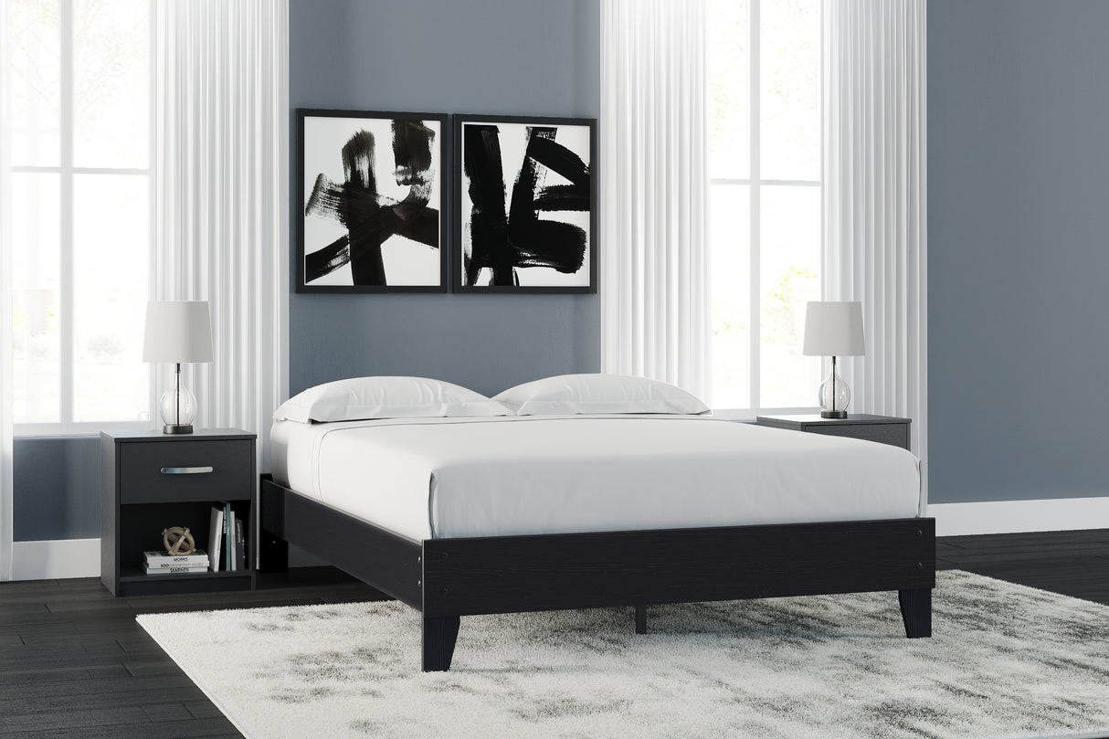 Finch Black Queen Platform Bed