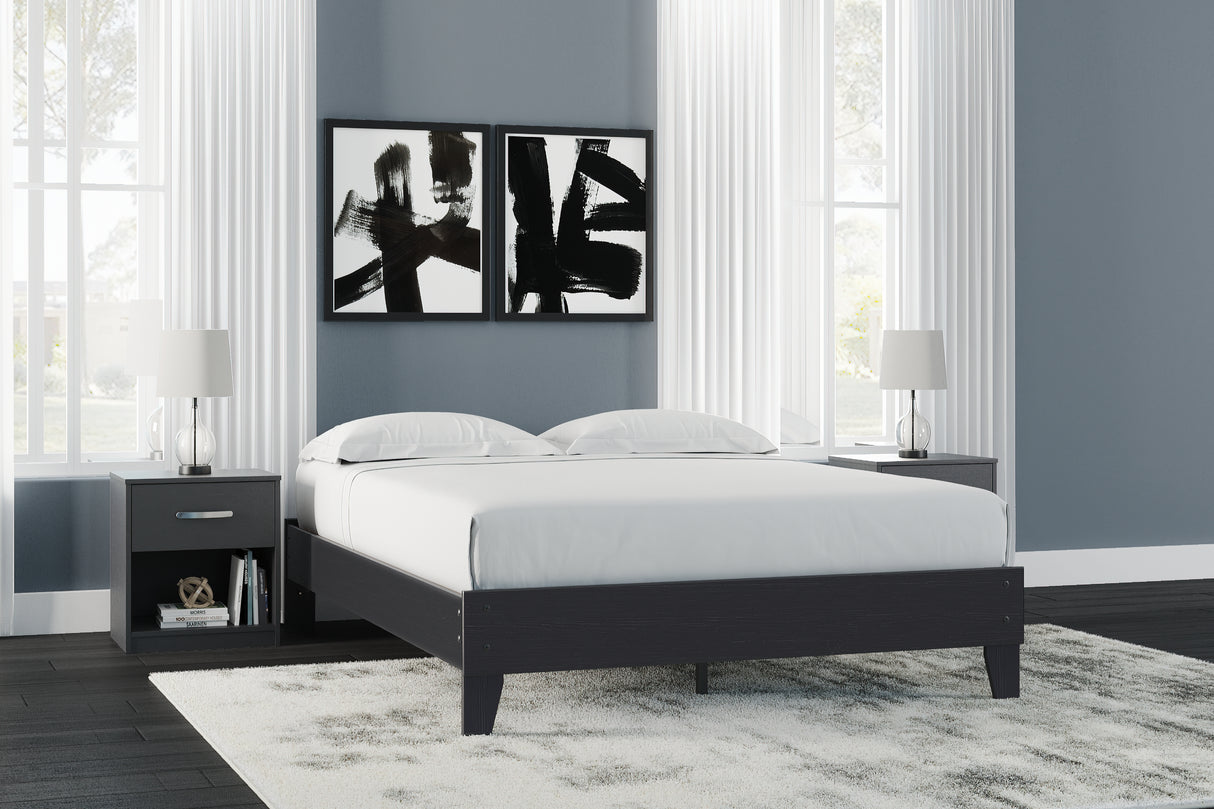 Finch Black Queen Platform Bed