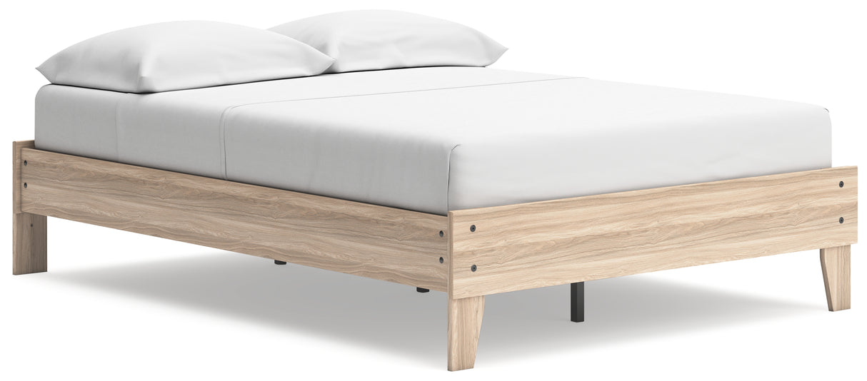 Battelle Tan Full Platform Bed