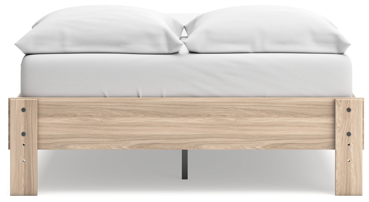 Battelle Tan Full Platform Bed