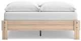 Battelle Tan Queen Platform Bed