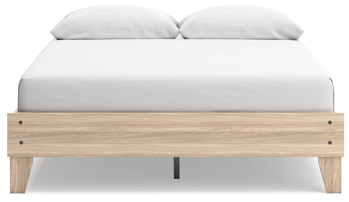 Battelle Tan Queen Platform Bed