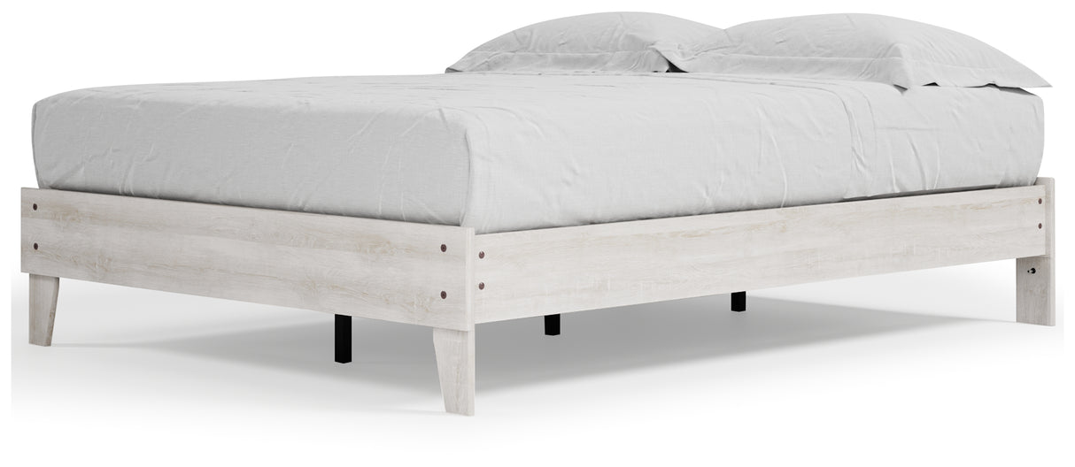 Shawburn Whitewash Queen Platform Bed