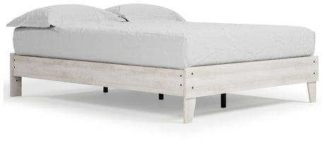 Shawburn Whitewash Queen Platform Bed