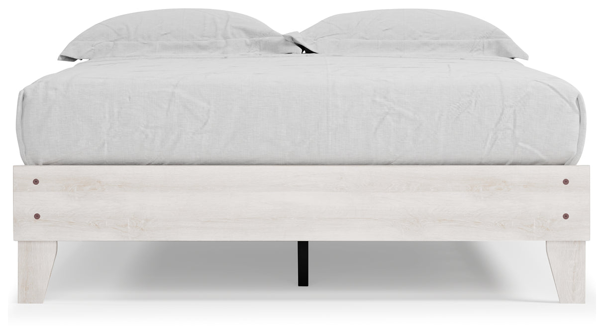 Shawburn Whitewash Queen Platform Bed