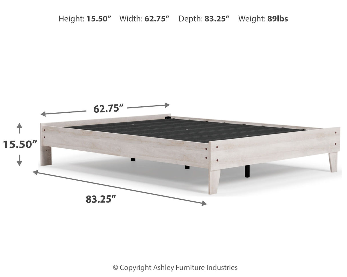 Shawburn Whitewash Queen Platform Bed