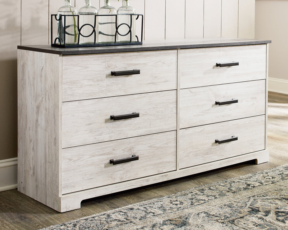 Shawburn Whitewash/Charcoal Gray Dresser