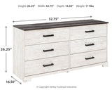 Shawburn Whitewash/Charcoal Gray Dresser