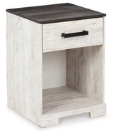 Shawburn Whitewash/Charcoal Gray Nightstand