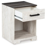 Shawburn Whitewash/Charcoal Gray Nightstand