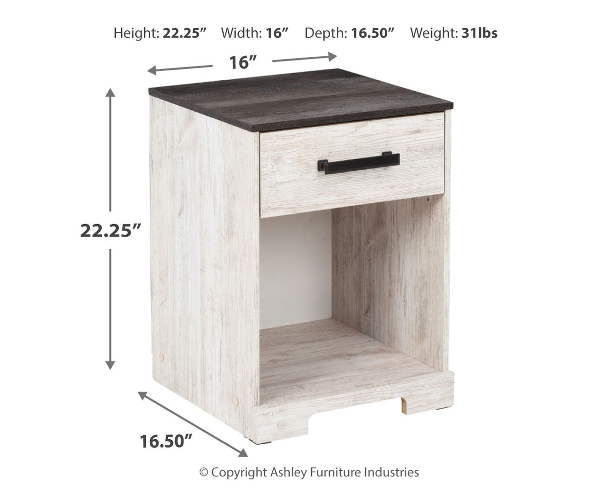 Shawburn Whitewash/Charcoal Gray Nightstand