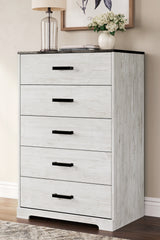 Shawburn Whitewash/Charcoal Gray Chest Of Drawers