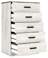 Shawburn Whitewash/Charcoal Gray Chest Of Drawers