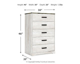 Shawburn Whitewash/Charcoal Gray Chest Of Drawers