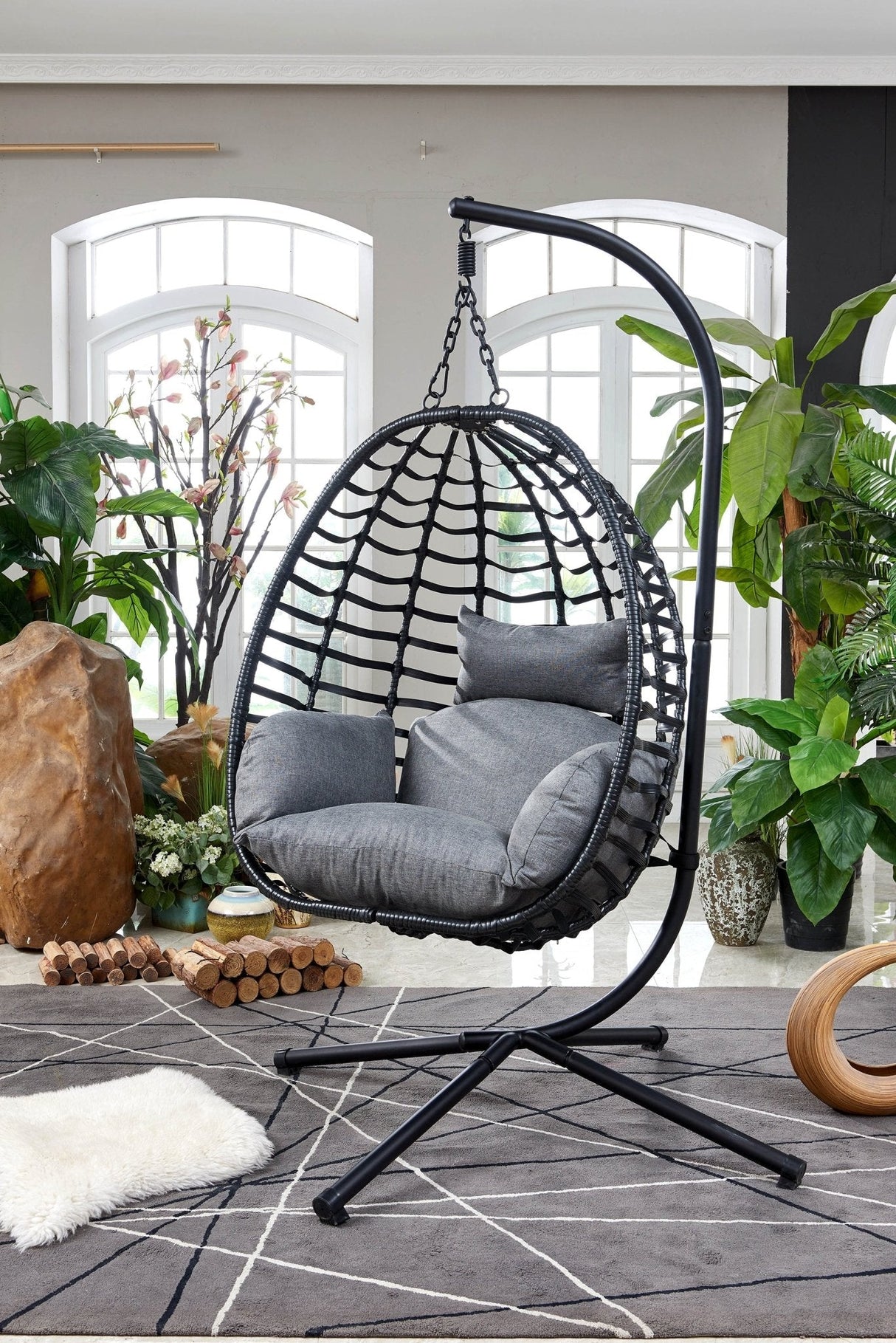 F93 SWING EGG CHAIR WITH STAND