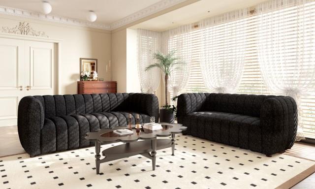 Aversa Black Upholstery Set