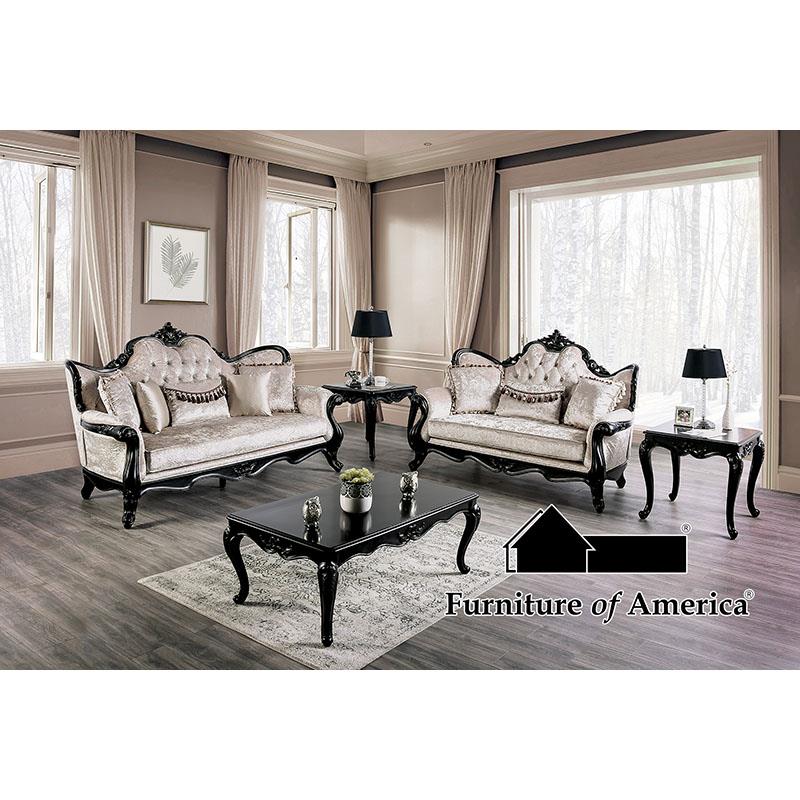 Acapulco Black/Off-White Upholstery Set 2 Piece