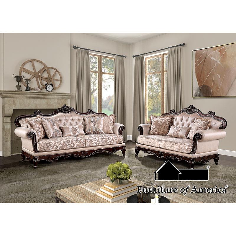 Veracruz Dark Cherry/Light Brown Upholstery Set 2 Piece