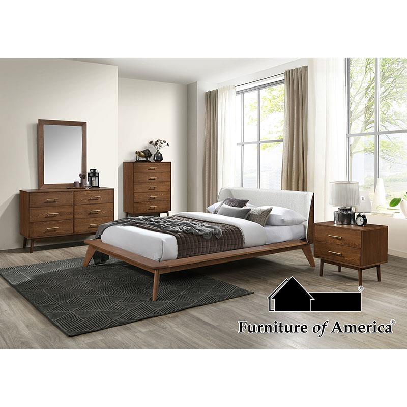 Lenzburg Walnut/Beige Queen Bedroom Set 4 Piece