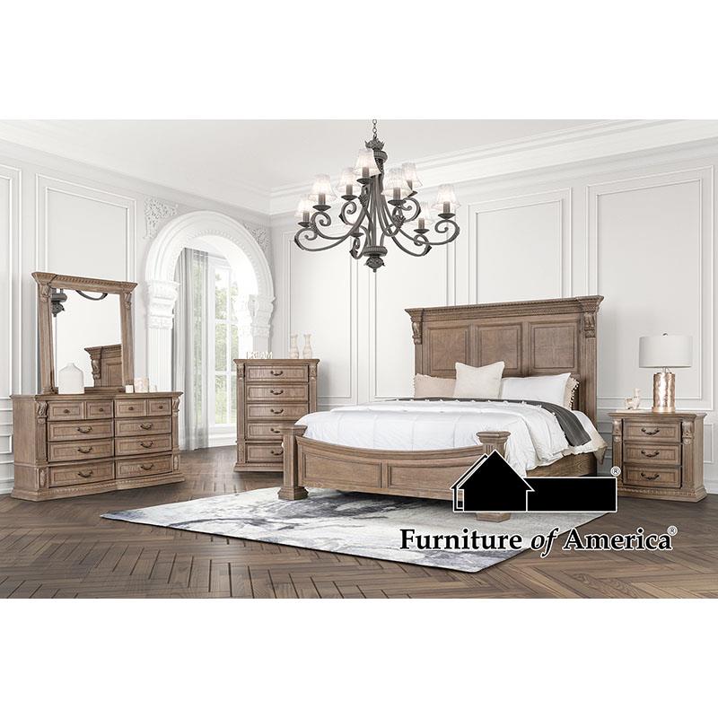 Sevenoaks Weathered Oak Queen Bedroom Set 4 Piece