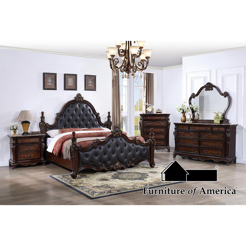 Cremona Dark Cherry Queen Bedroom Set 5 Piece