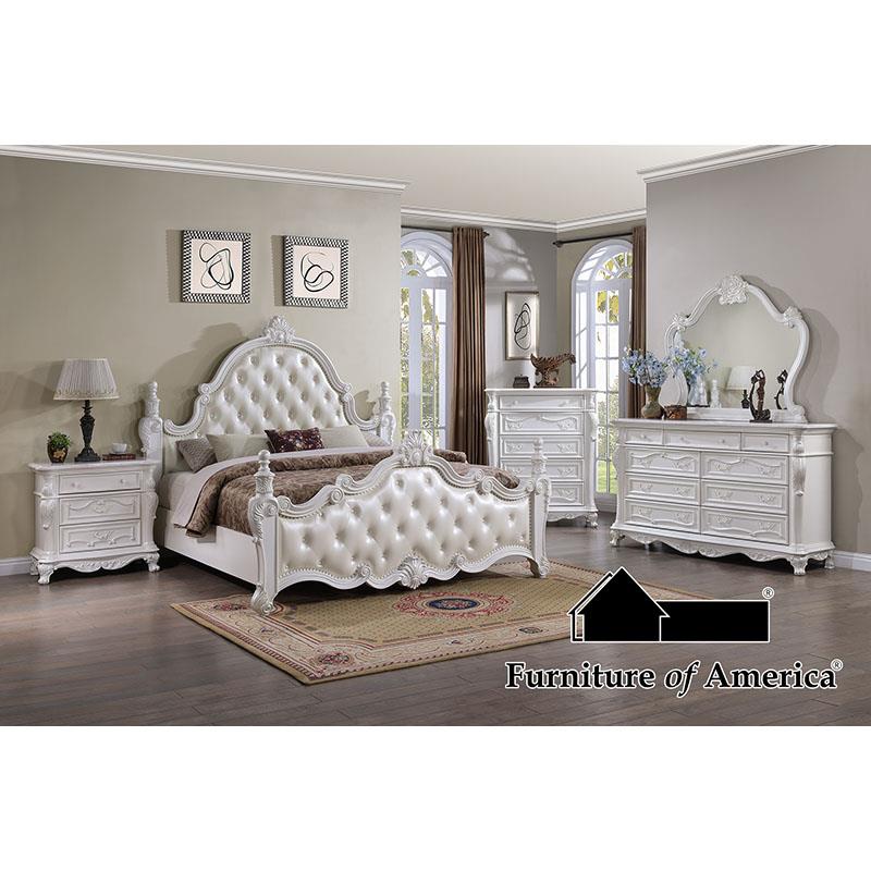 Cremona White Queen Bedroom Set 4 Piece