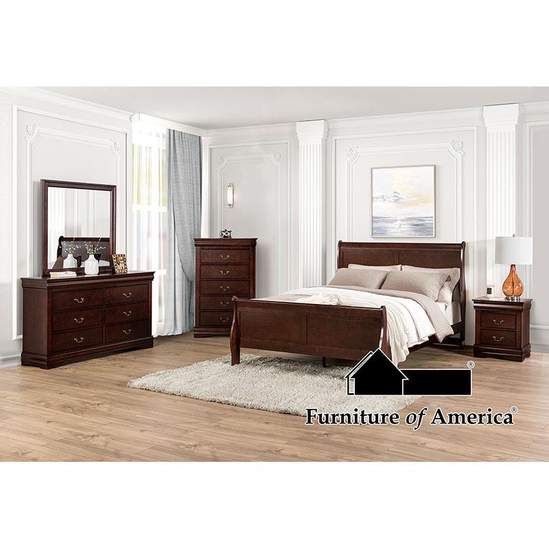 Louis Philippe Dark Cherry Bed