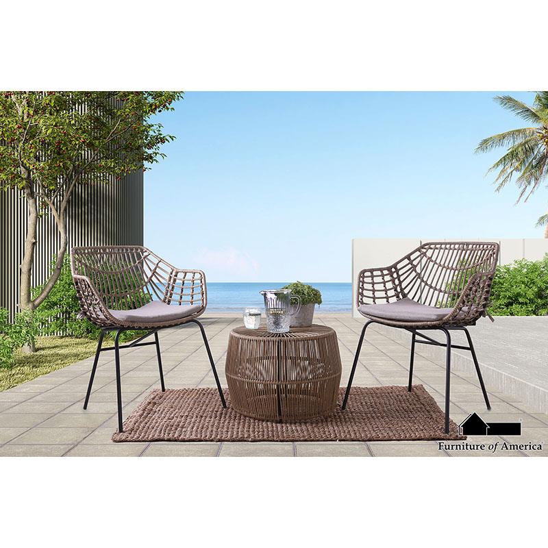 Zuberi Black/Natural Patio Set 3 Piece