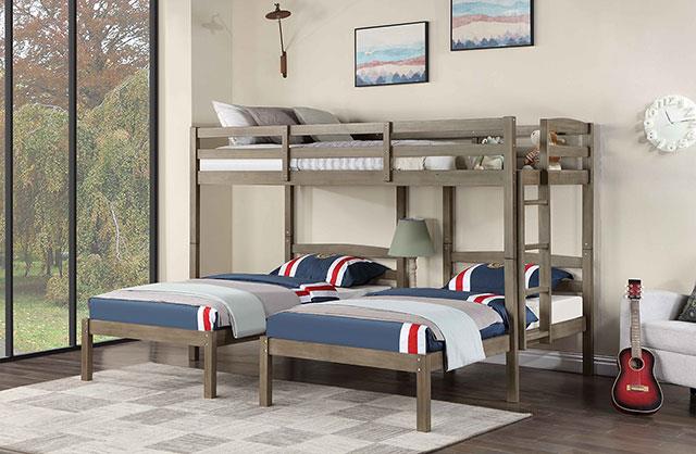 Hortense Warm Gray Bunk Bed