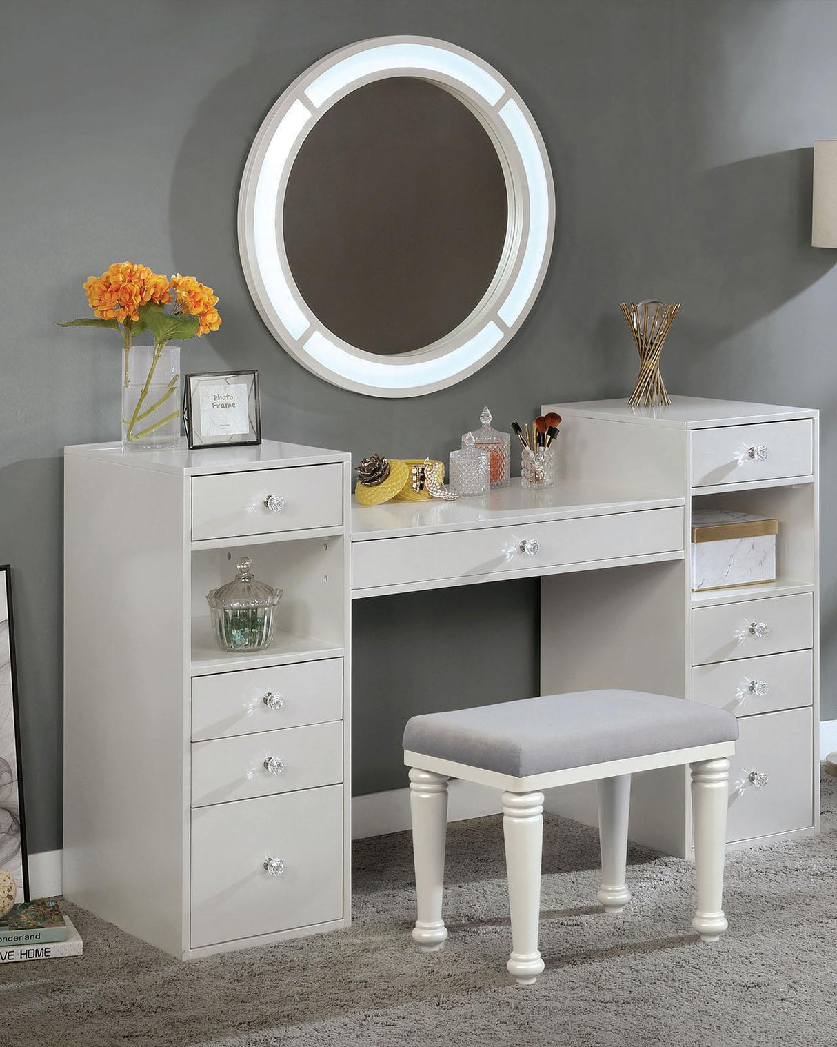 Yasmine Luminous White Vanity