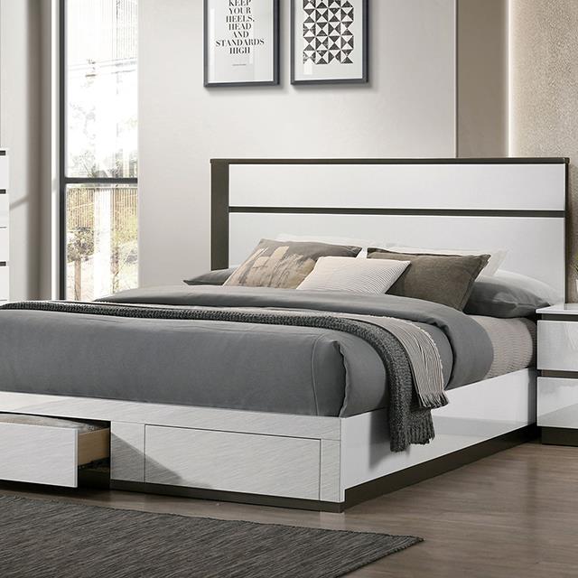 Birsfelden White/Metallic Gray Bed