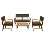 Hana Brown/Natural Patio Set