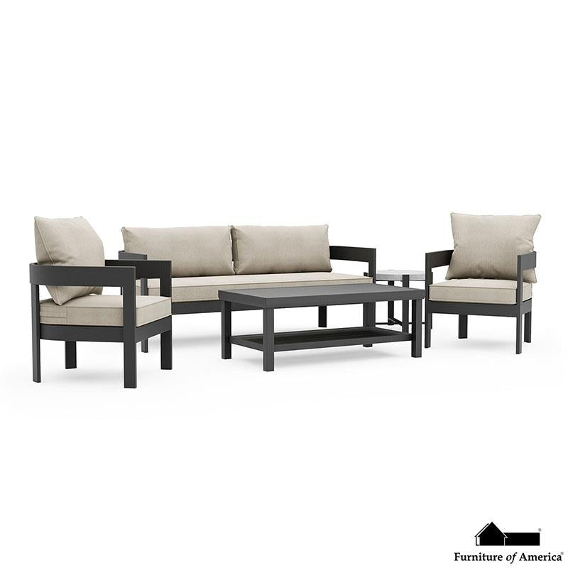 Lotus Black/Light Brown Patio Set