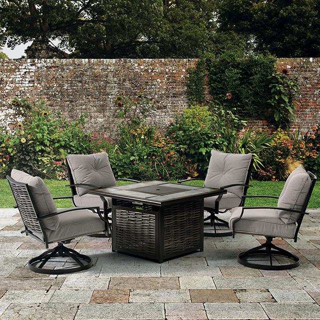 Segovia Black/Gray Patio Set