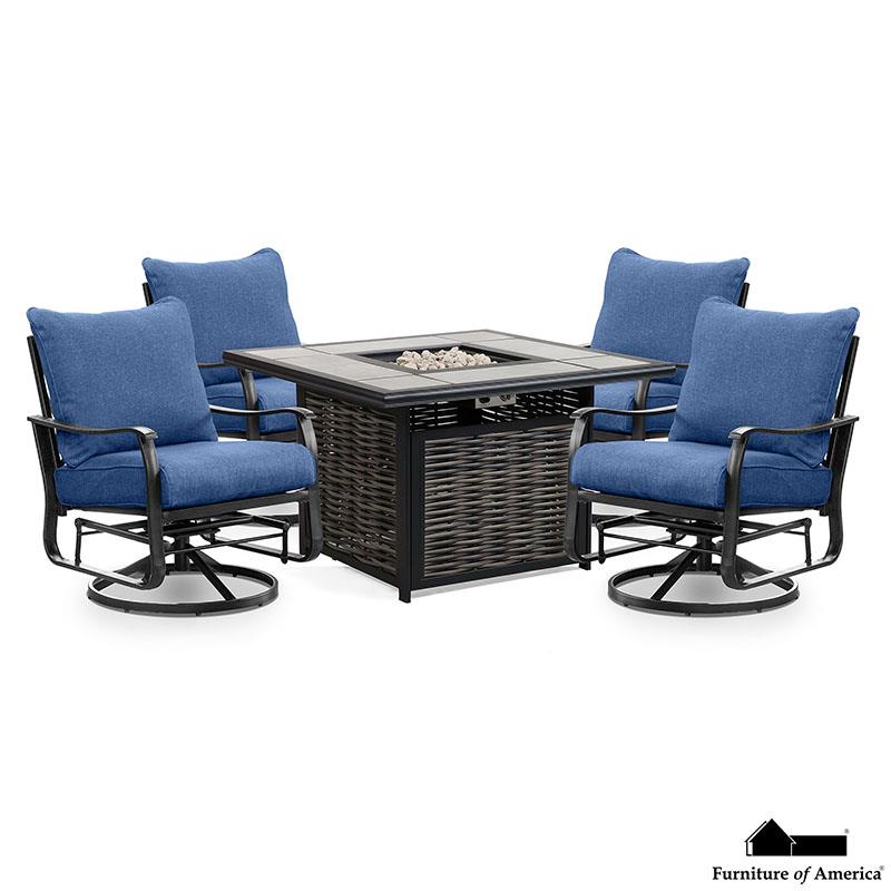 Segovia Navy/Black/Gray Patio Set