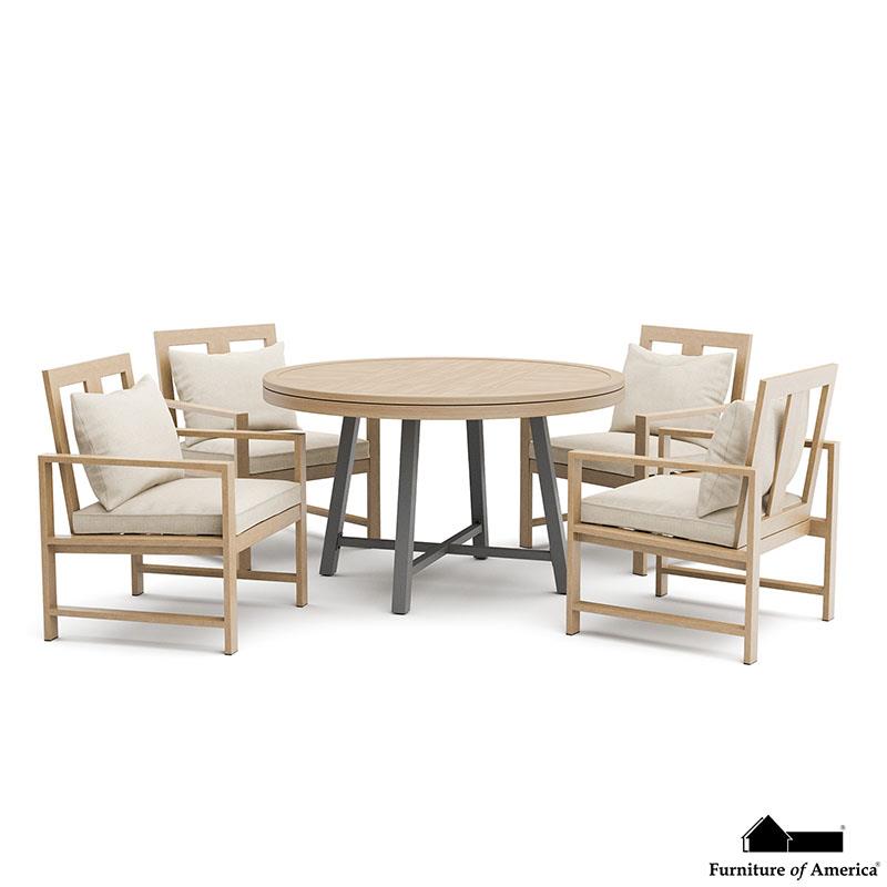 Lyon Black/Natural/Brown Patio Set