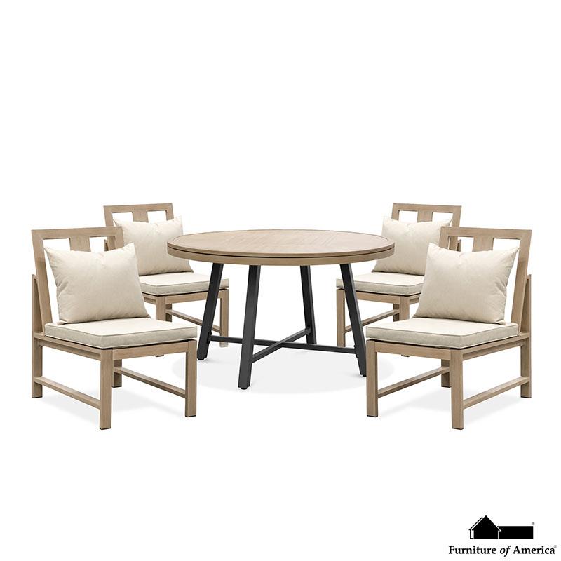 Lyon Black/Natural/Brown Patio Set