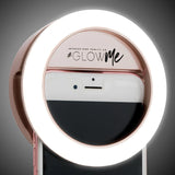 GlowMe® 2.0 LED Selfie Ring Light for Mobile Devices (USB Rechargeable)