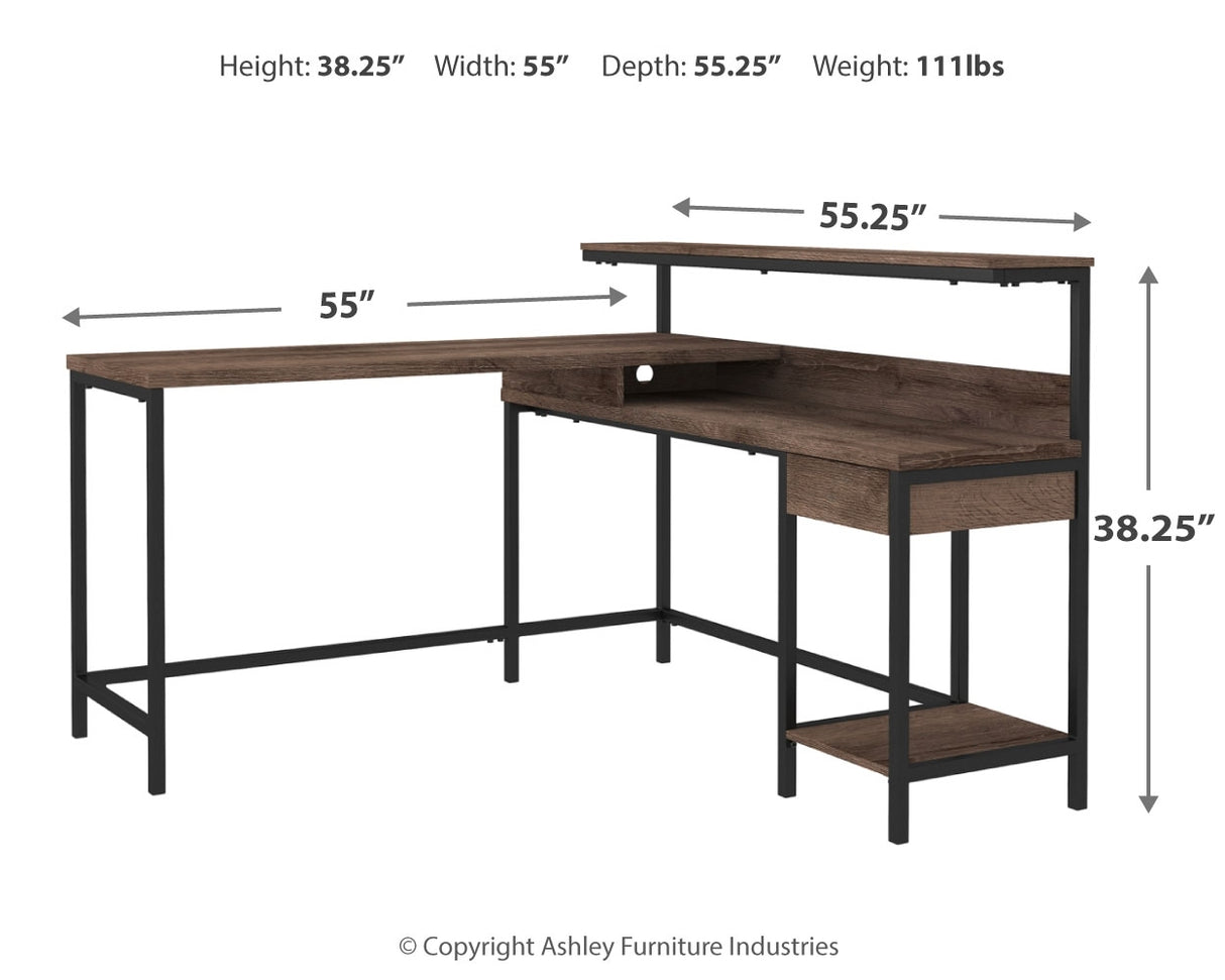 Arlenbry Gray Home Office L-Desk With Storage