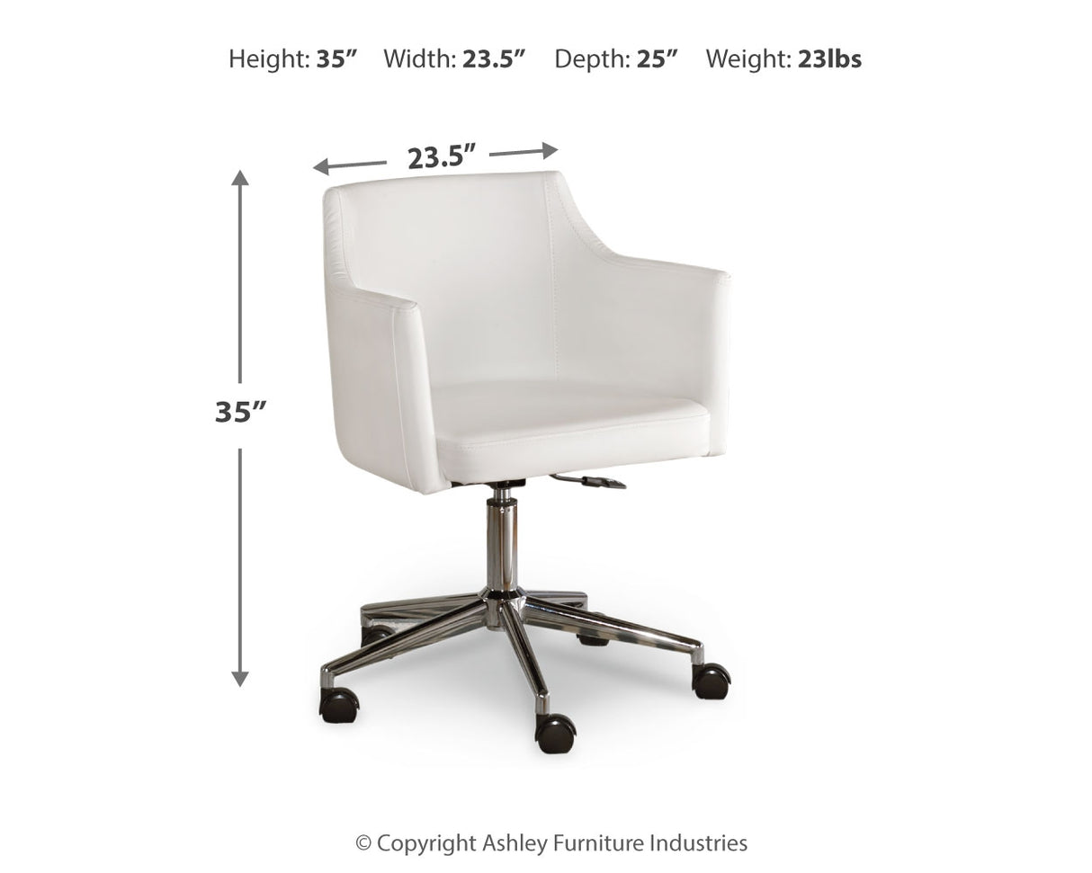 Baraga White Home Office Desk Chair