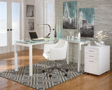 Baraga White Home Office L-Desk