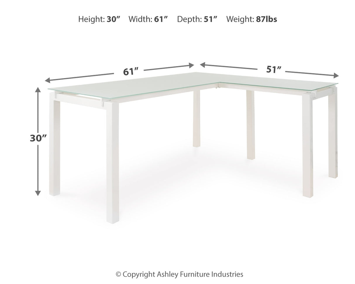 Baraga White Home Office L-Desk