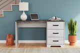 Shawburn White/Dark Charcoal Gray 54" Home Office Desk