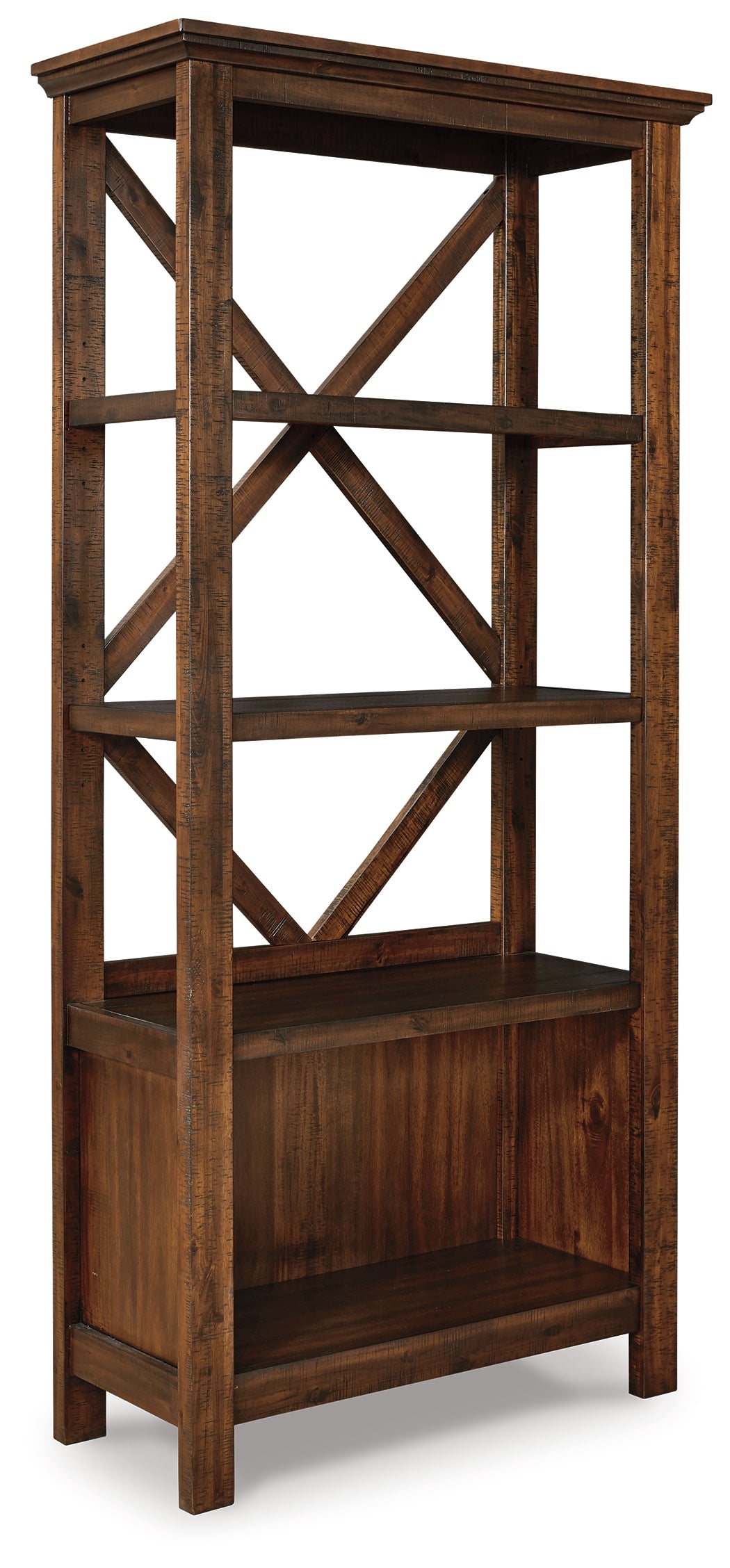 Baldridge Rustic Brown 75" Bookcase