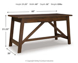 Baldridge Rustic Brown Home Office Desk