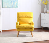 Accent Click Clack Chair With Ottoman, Yellow Oak Finish Legs