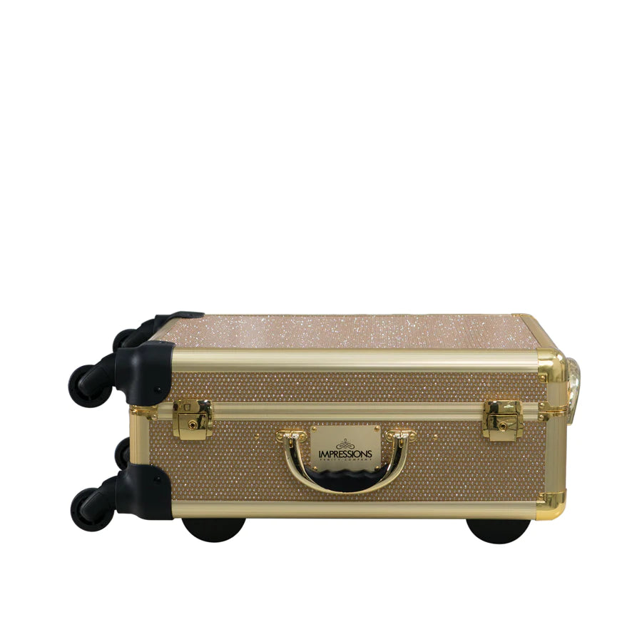 SlayCase® XL Vanity Travel Train Case in Champagne Sparkle