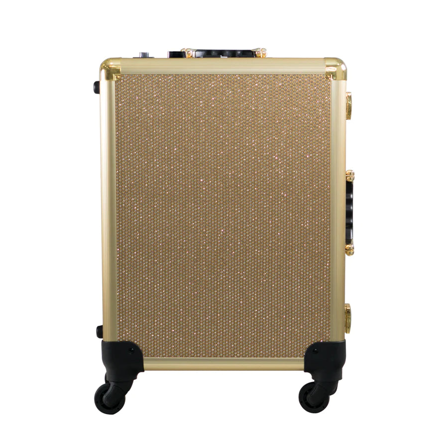 SlayCase® XL Vanity Travel Train Case in Champagne Sparkle