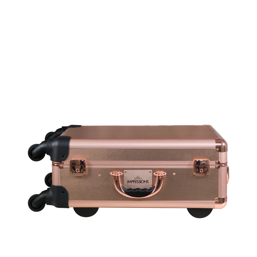 SlayCase® XL Vanity Travel Train Case in Rose Gold Bling