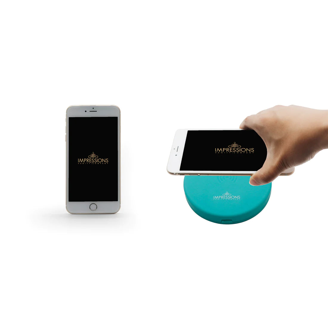 Jasmine Compact Mirror with Wireless Power Bank Charging Base